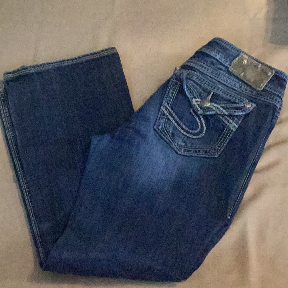 Silver denim jeans